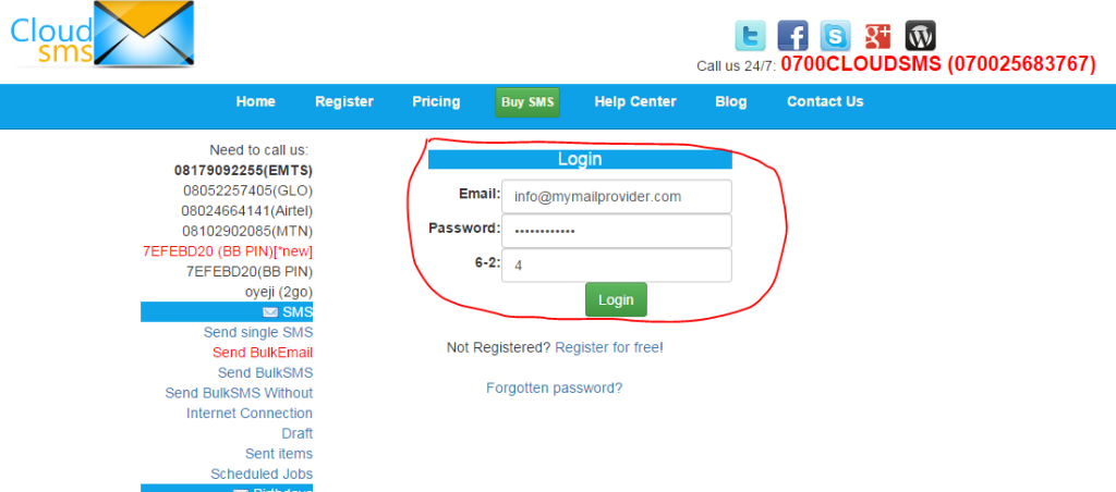 Login to your CloudSMS Account